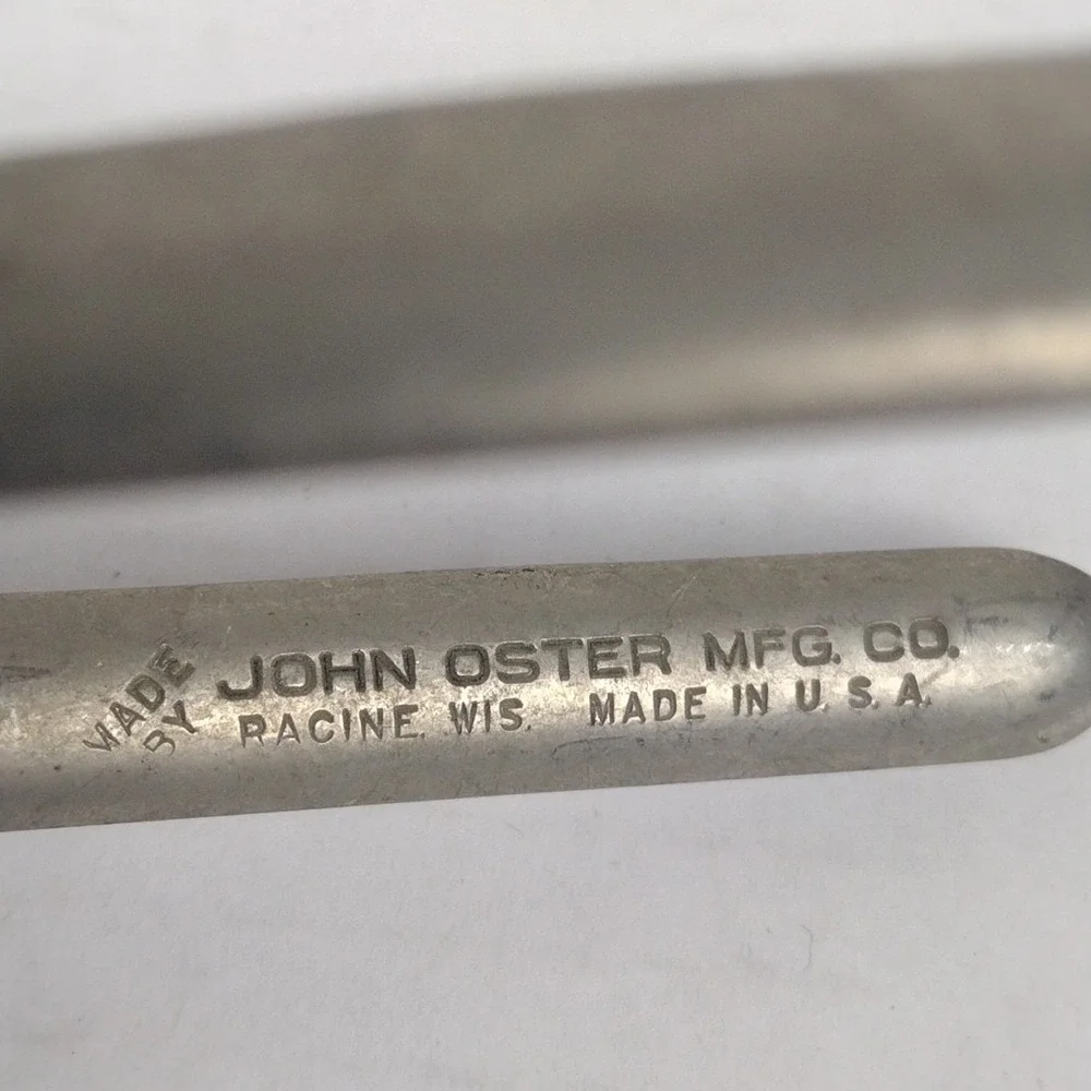 Vintage John Oster Model 105 Manual Hair Clippers Barber USA & 1920's Razor Set